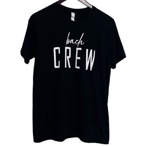 Bella Canvas Bach Crew Short Sleeve Crew Neck Shirt Black & White Size Medium